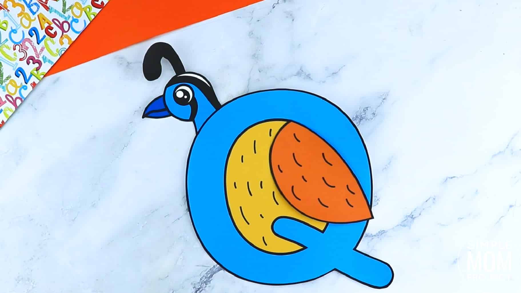 Q is for Quail Printable Craft Quail Letter Letter Q Craft for Kids, preschoolers, toddlers and kindergartners
