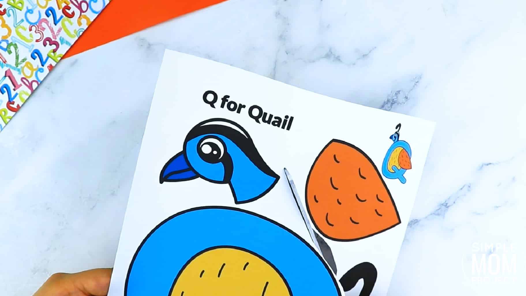Q is for Quail Printable Craft Quail Letter Letter Q Craft for Kids, preschoolers, toddlers and kindergartners