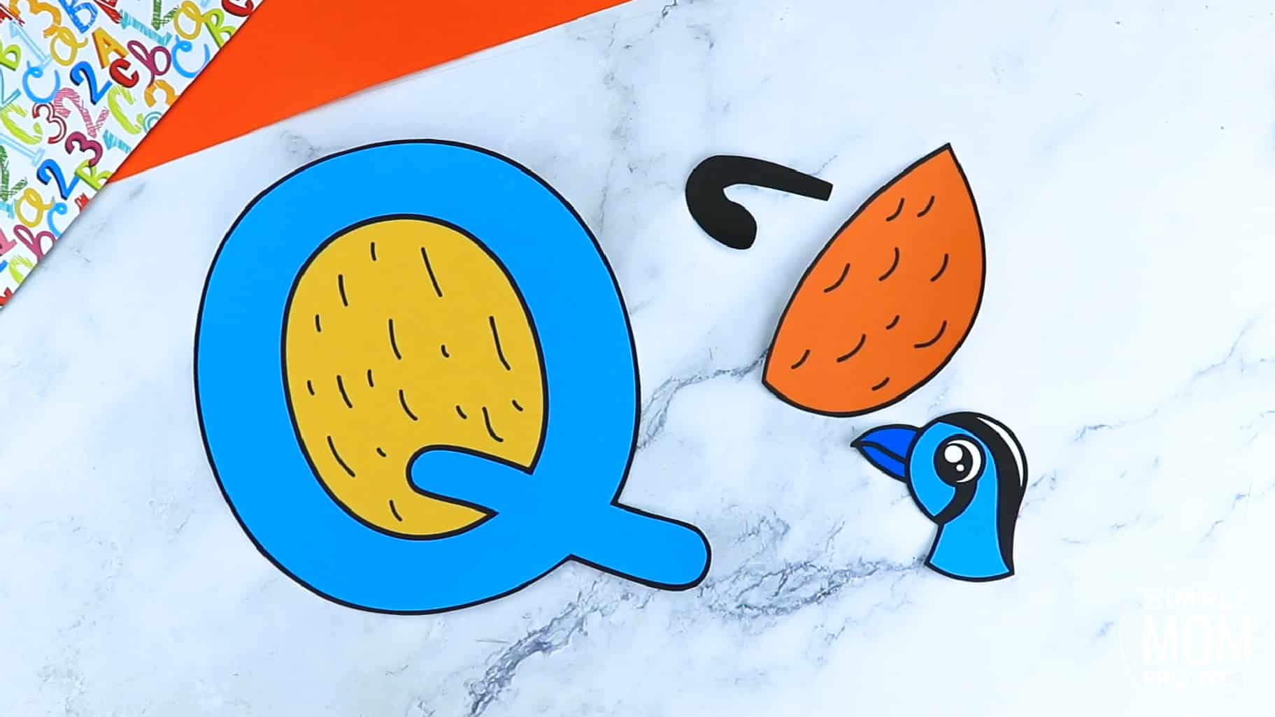 Q is for Quail Printable Craft Quail Letter Letter Q Craft for Kids, preschoolers, toddlers and kindergartners