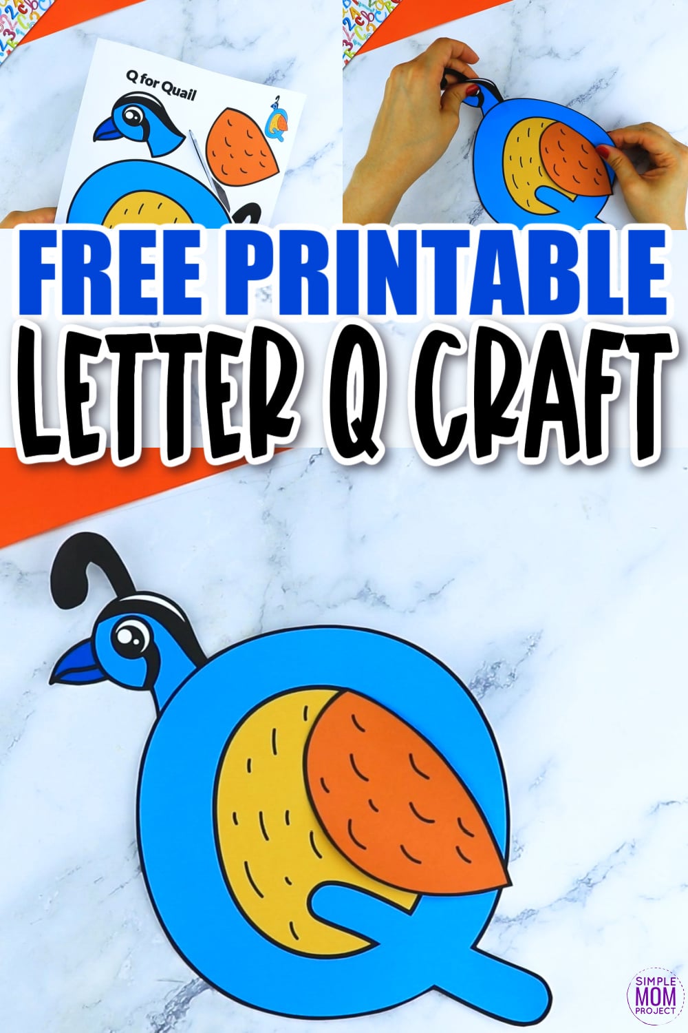 Q is for Quail Printable Craft Quail Letter Letter Q Craft for Kids, preschoolers, toddlers and kindergartners