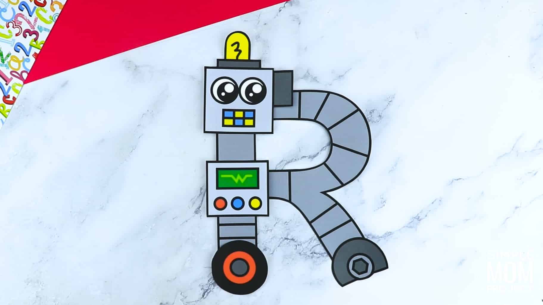 R is for Robot Printable Craft Robot Letter R Craft for Kids, preschoolers, toddlers and kindergartners