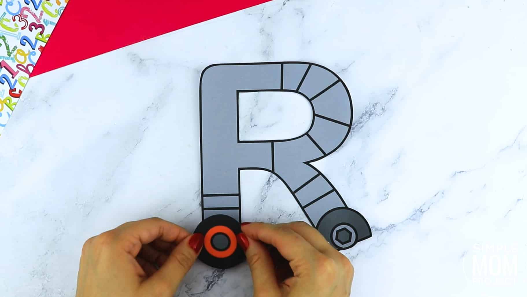 R is for Robot Printable Craft Robot Letter R Craft for Kids, preschoolers, toddlers and kindergartners