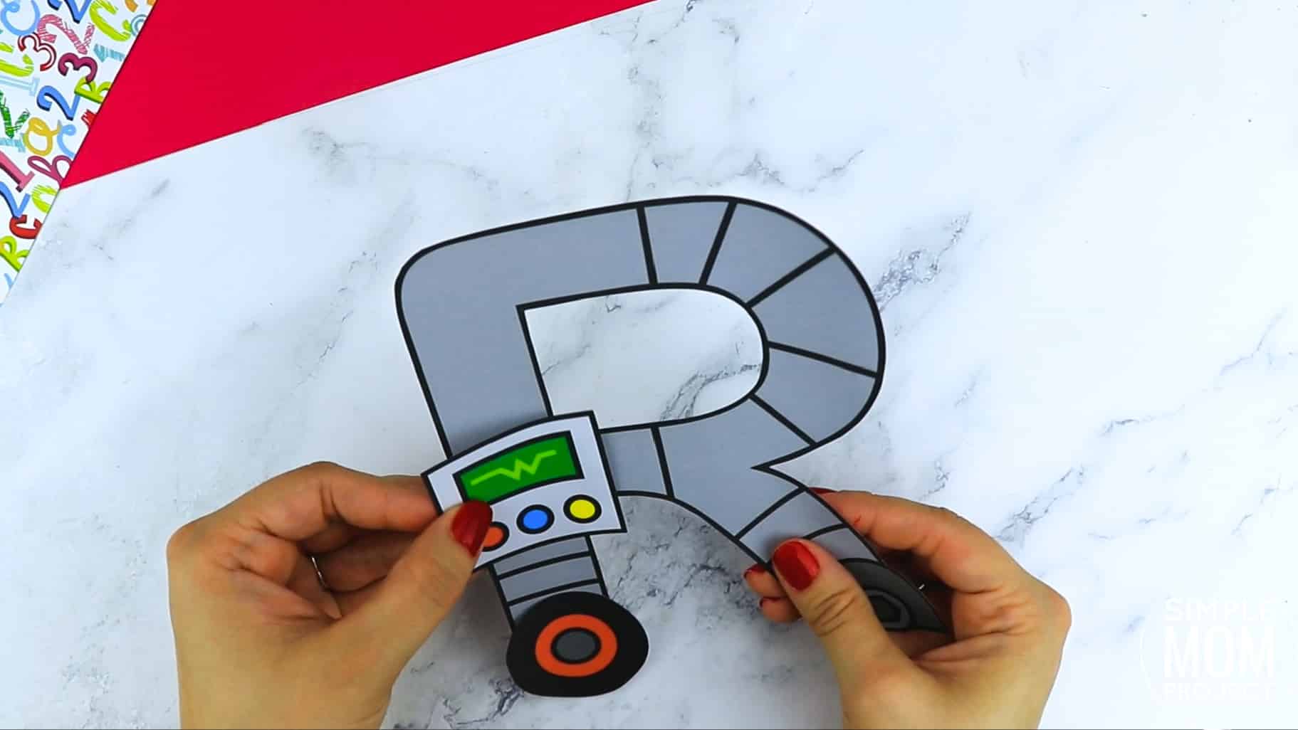 R is for Robot Printable Craft Robot Letter R Craft for Kids, preschoolers, toddlers and kindergartners