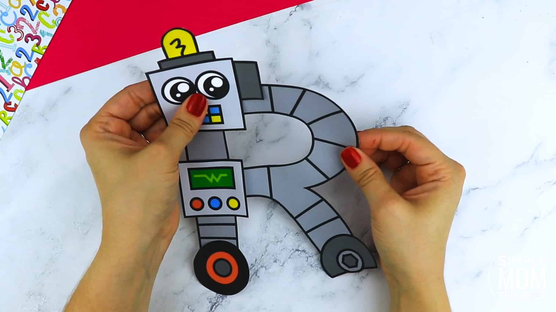 R is for Robot Printable Craft Robot Letter R Craft for Kids, preschoolers, toddlers and kindergartners
