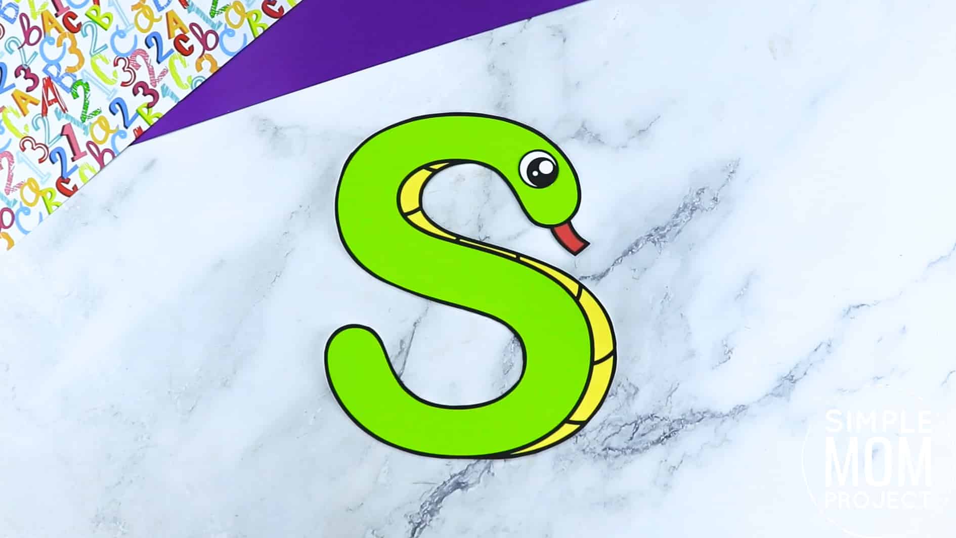 S is for Snake Printable Craft Snake Letter S Craft for Kids, preschoolers, toddlers and kindergartners
