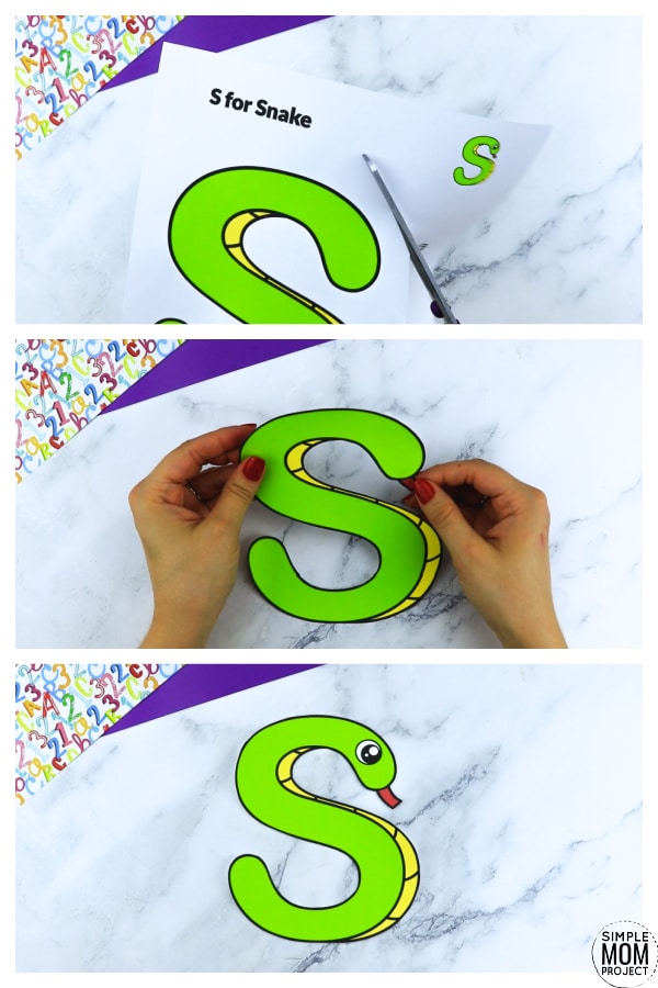 S is for Snake Printable Craft Snake Letter S Craft for Kids, preschoolers, toddlers and kindergartners