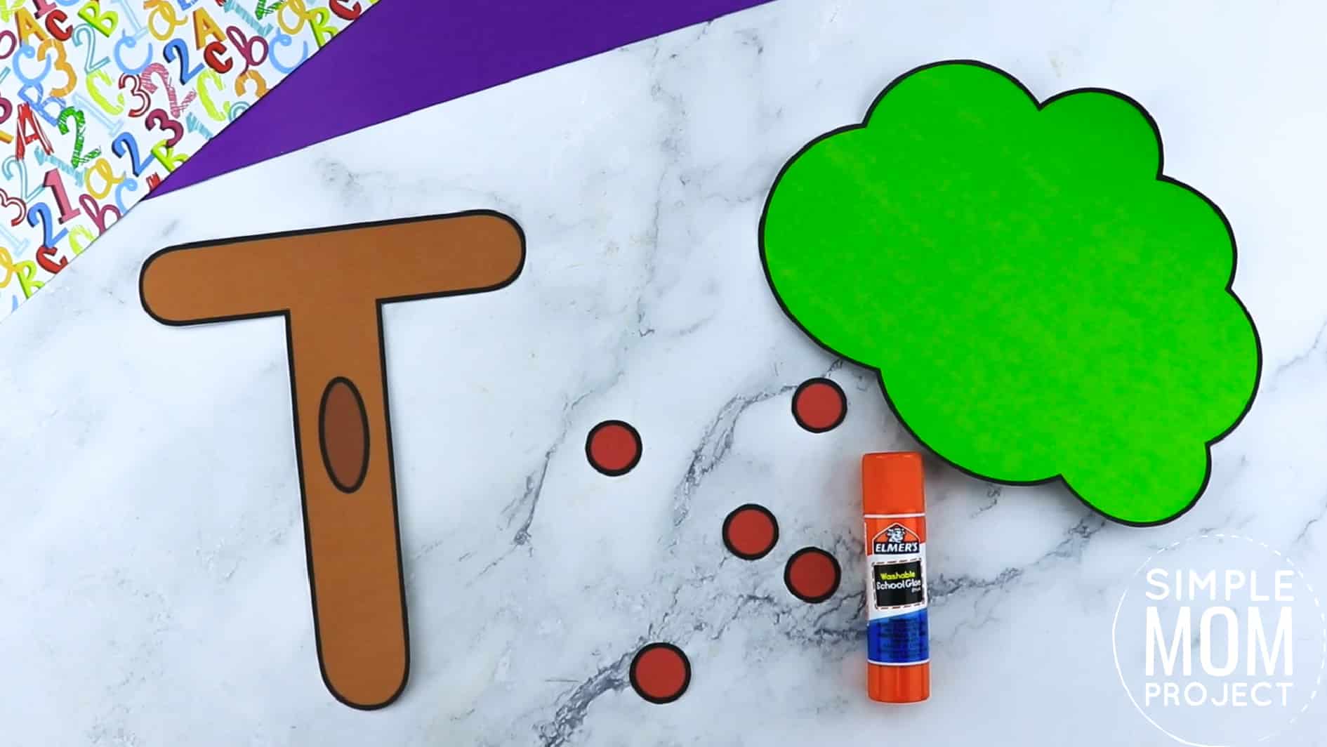 T is for Tree Printable Craft Tree Letter T Craft for Kids, preschoolers, toddlers and kindergartners