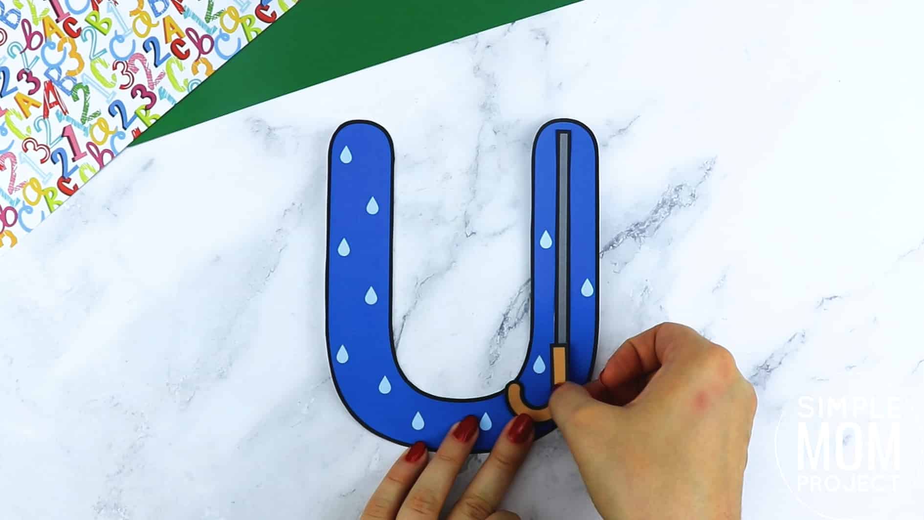 U is for Umbrella Printable Craft Umbrella Letter U Craft for Kids, preschoolers, toddlers and kindergartners