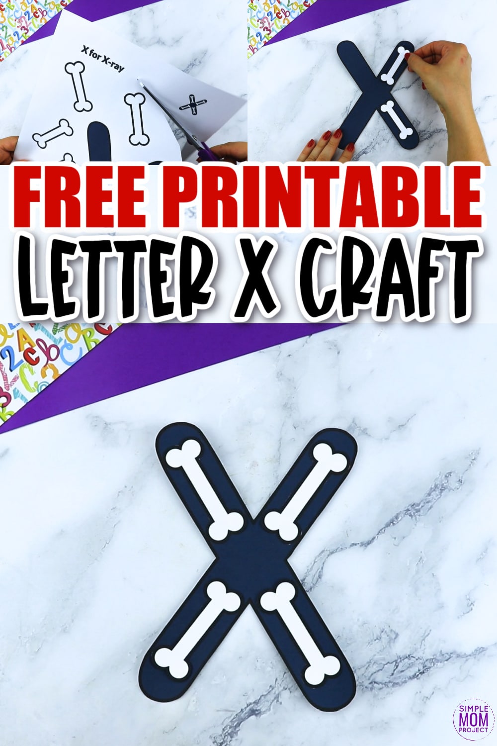 X is for Xray Free Printable Craft Xray Letter X Craft for Kids, preschoolers, toddlers and kindergartner