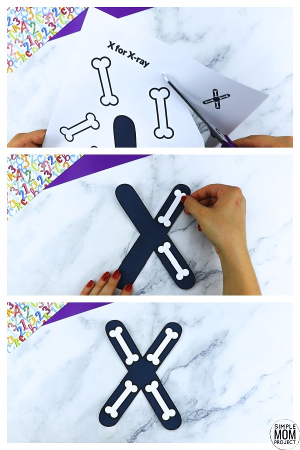 X is for Xray Free Printable Craft Xray Letter X Craft for Kids, preschoolers, toddlers and kindergartner