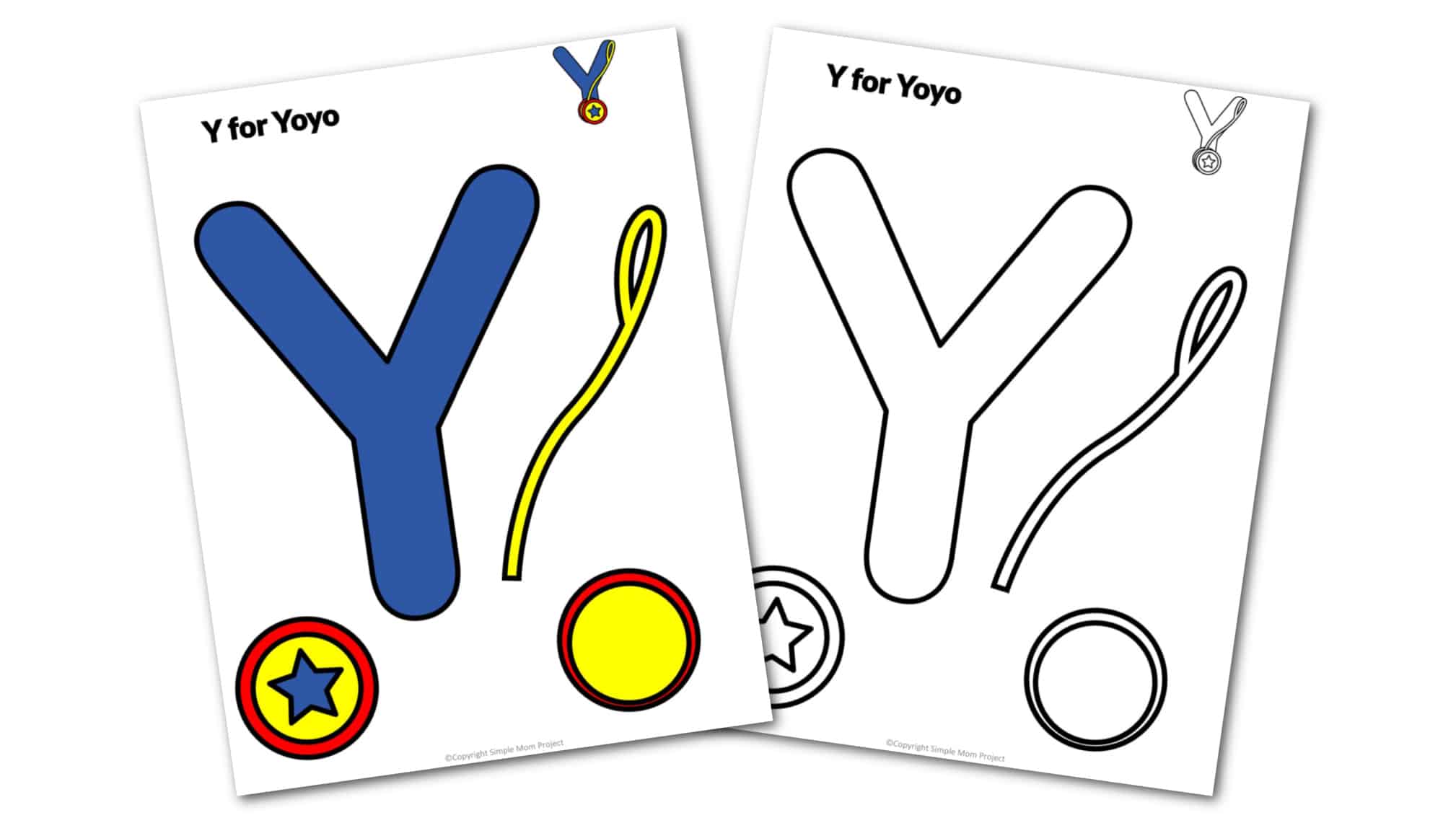 Y is for Yoyo Printable Craft Yoyo Letter Y Craft for Kids, preschoolers, toddlers and kindergartners