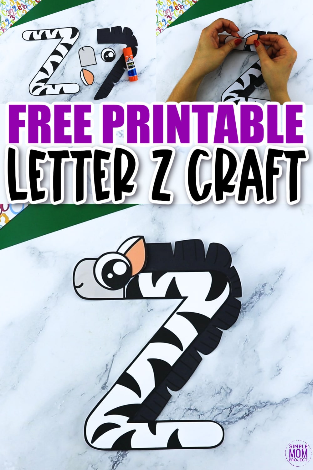 Z is for Zebra Printable Craft Zebra Letter Z Craft for Kids, preschoolers, toddlers and kindergartners