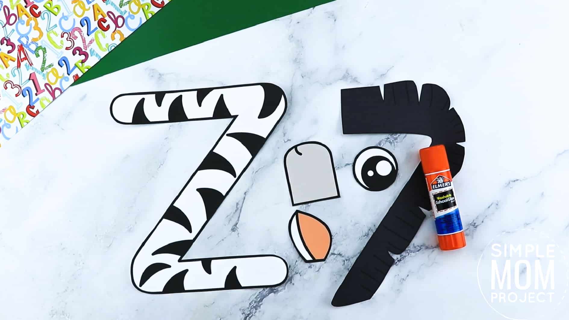 Z is for Zebra Printable Craft Zebra Letter Z Craft for Kids, preschoolers, toddlers and kindergartners