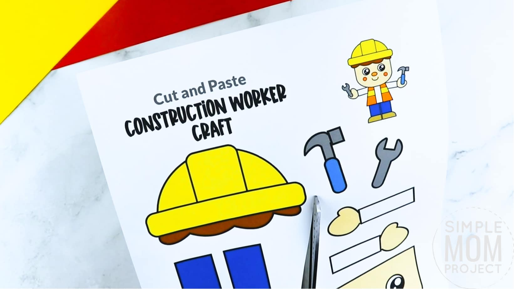 Free printable construction worker community helper for kids, preschoolers, toddlers and kindergartners