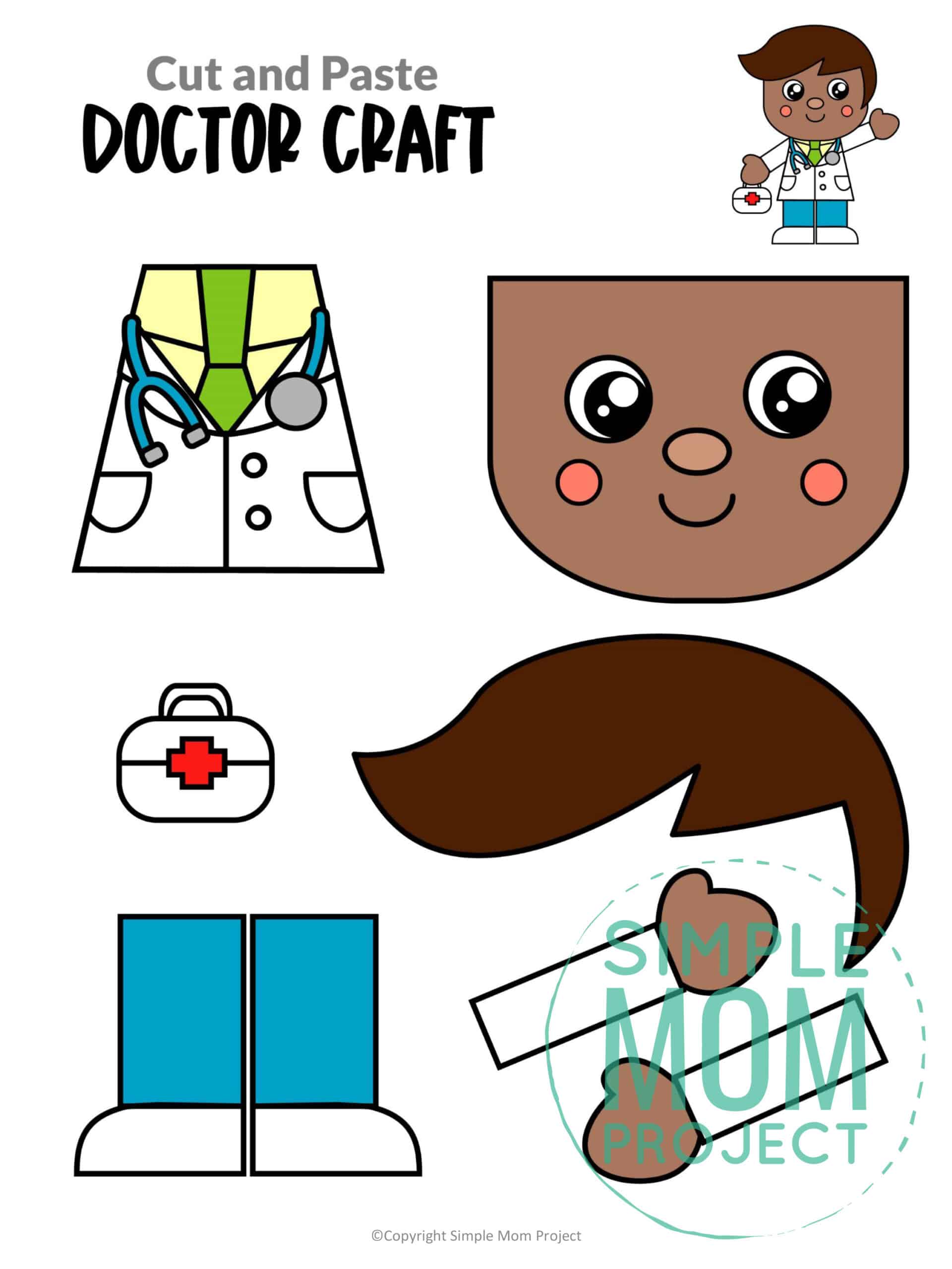 Free printable doctor community helper for kids, preschoolers, toddlers and kindergartners