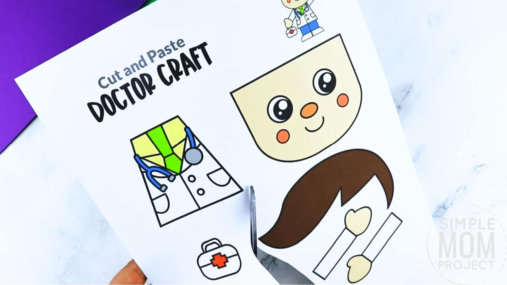 Free printable doctor community helper for kids, preschoolers, toddlers and kindergartners