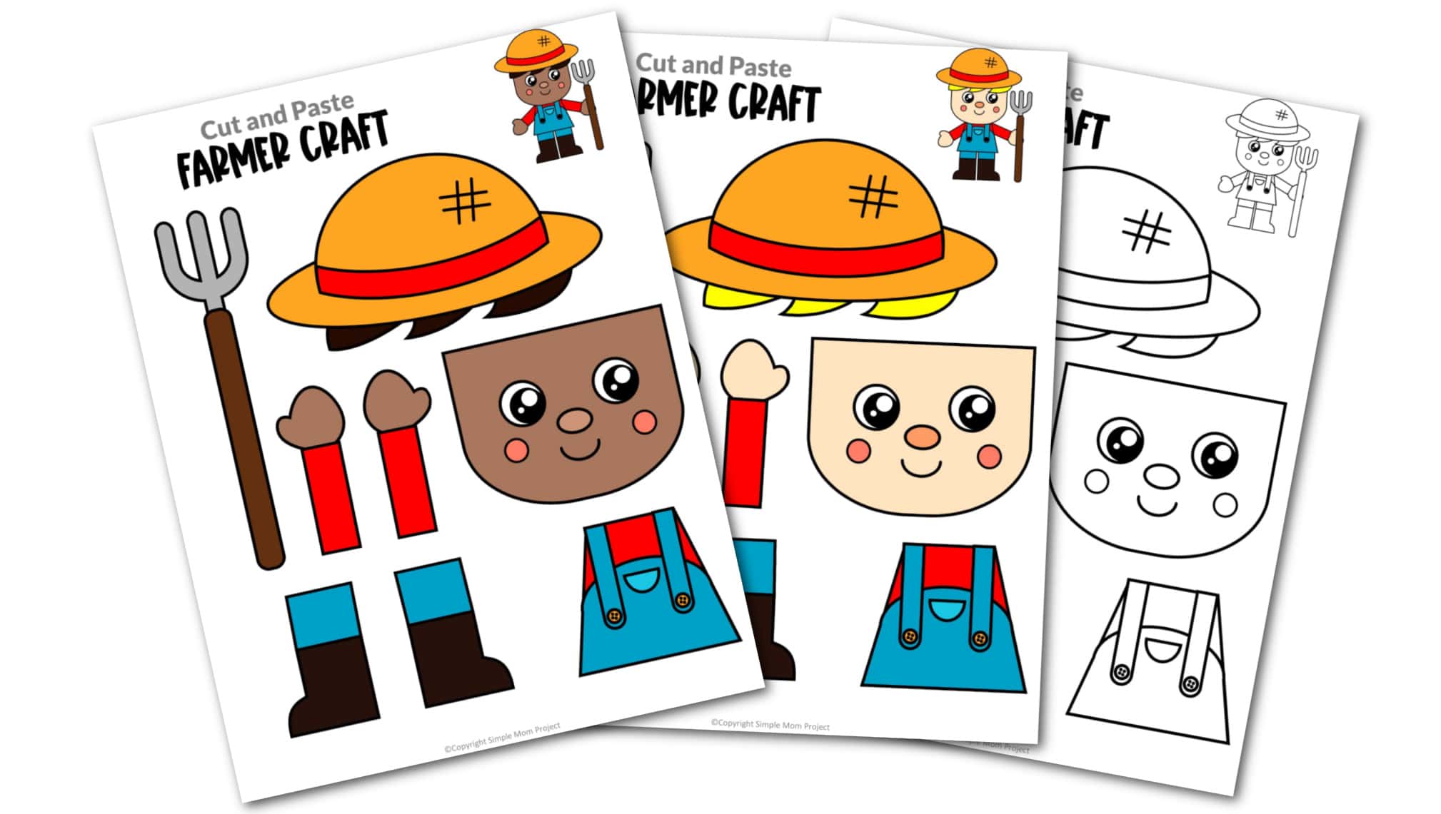 Free printable farmer community helper for kids, preschoolers, toddlers and kindergartners