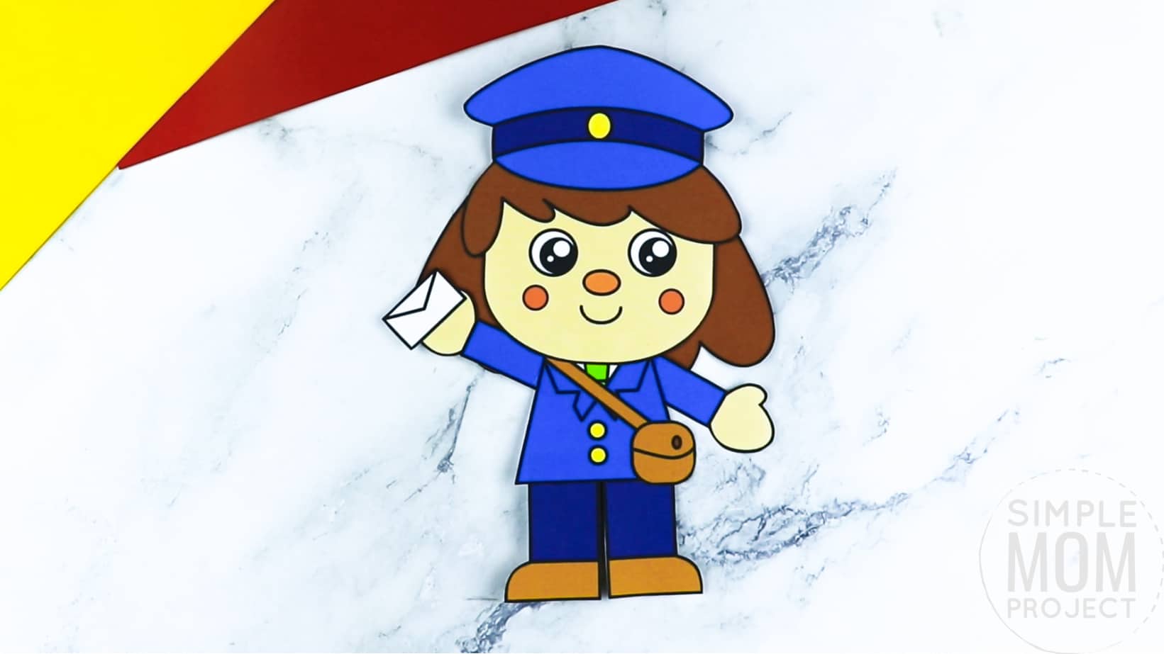 Free printable mail carrier craft community helper for kids, preschoolers, toddlers and kindergartners