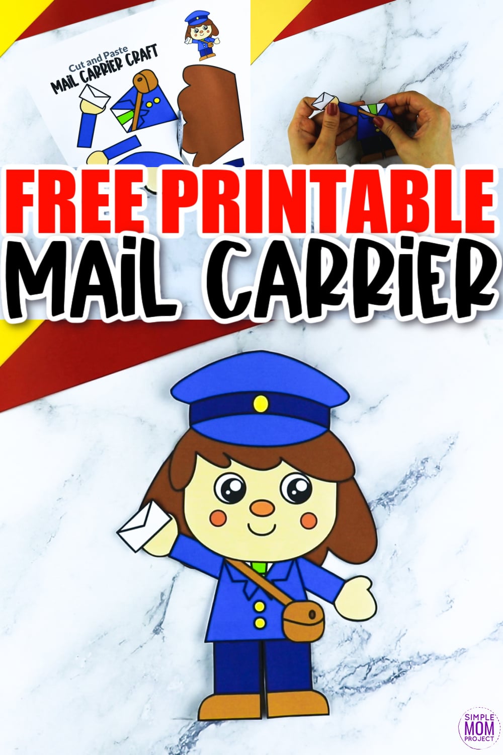 Do your kids love going with you to the post office? They love being big helpers, don’t they? As you and your preschool, toddler or kindergarten students work through their community helper unit, use our mail carrier craft template. It is a great way to teach all things a mail carrier does. Click and download the free printable mail carrier craft today.