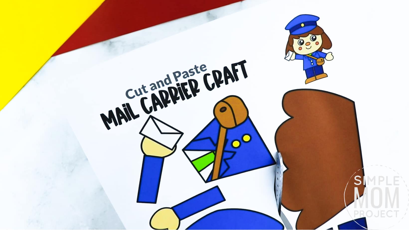 Free printable mail carrier craft community helper for kids, preschoolers, toddlers and kindergartners