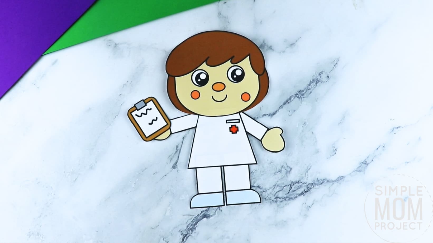 Free printable nurse craft community helper for kids, preschoolers, toddlers and kindergartners