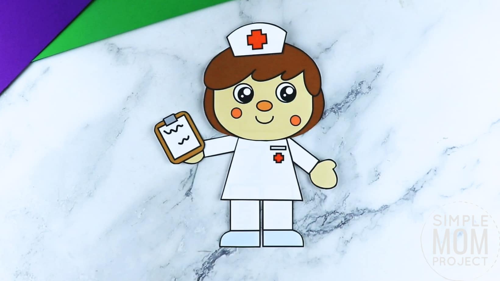 Free printable nurse craft community helper for kids, preschoolers, toddlers and kindergartners