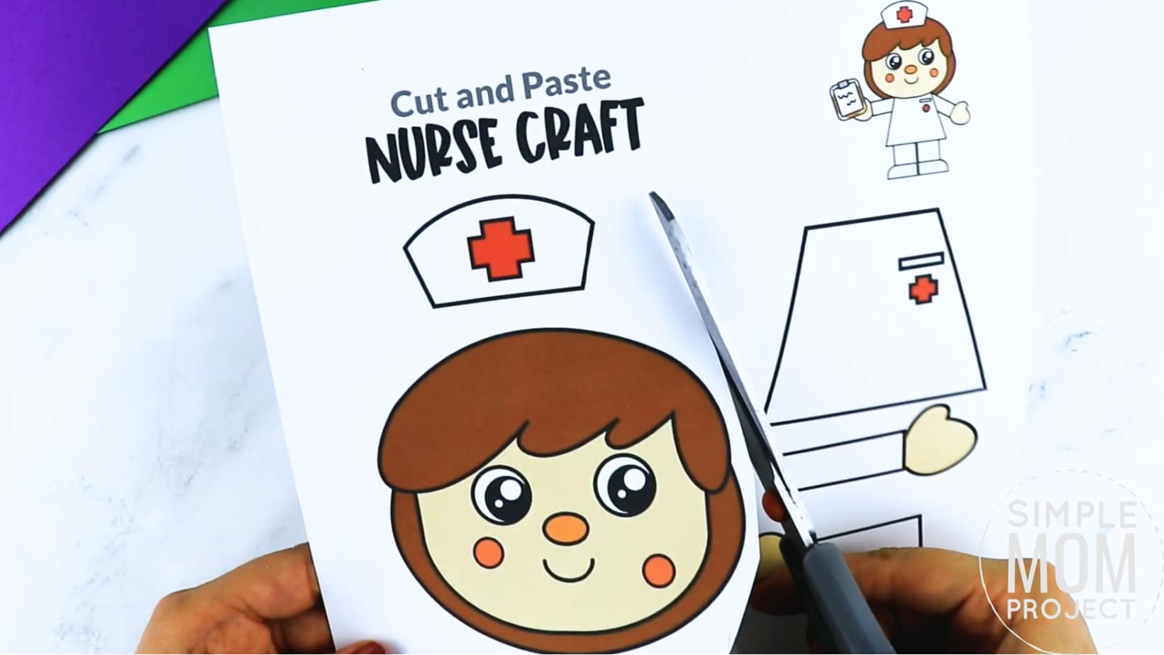 Free printable nurse craft community helper for kids, preschoolers, toddlers and kindergartners