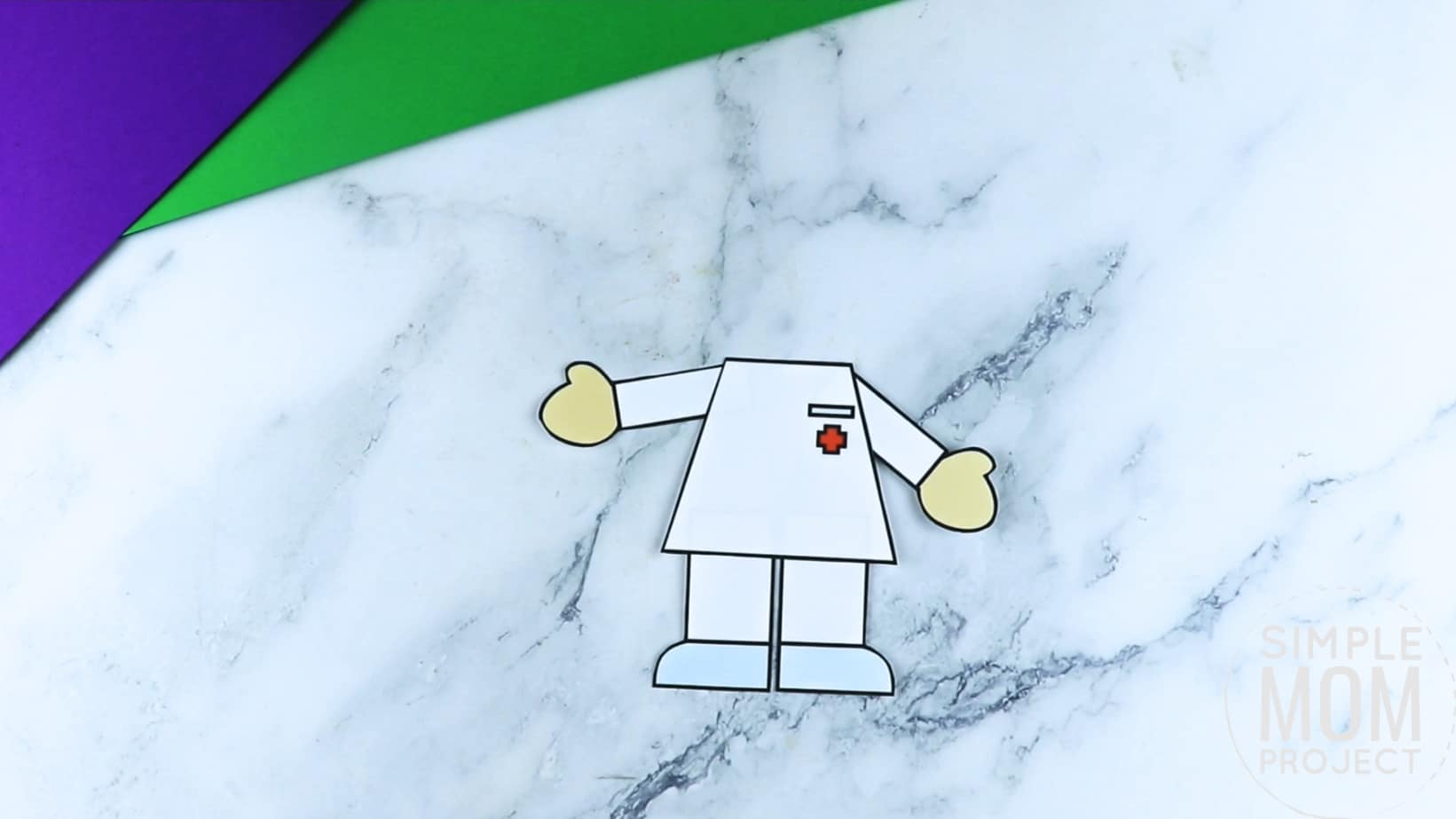 Free printable nurse craft community helper for kids, preschoolers, toddlers and kindergartners