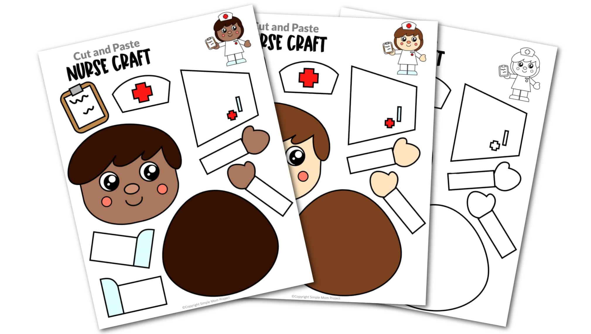 Free printable nurse craft community helper for kids, preschoolers, toddlers and kindergartners