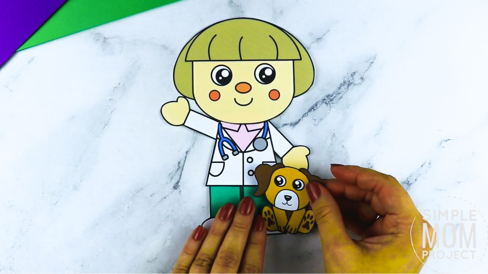 Free printable veterinarian craft for kids, preschoolers, toddlers and kindergartners