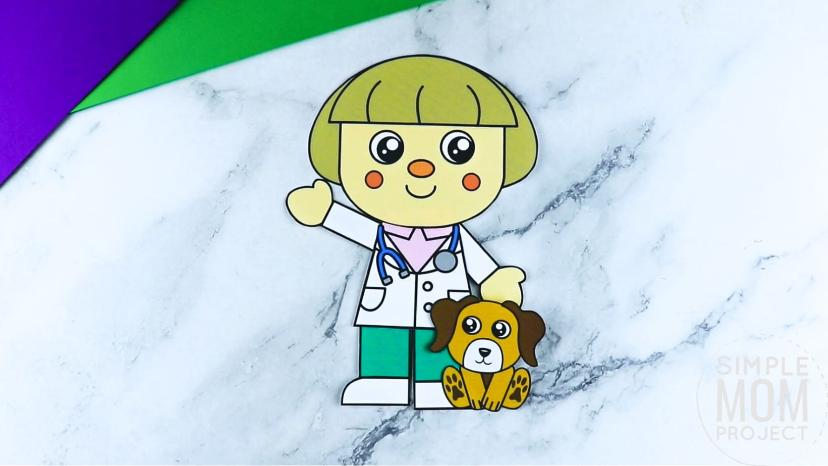 Free printable veterinarian craft for kids, preschoolers, toddlers and kindergartners