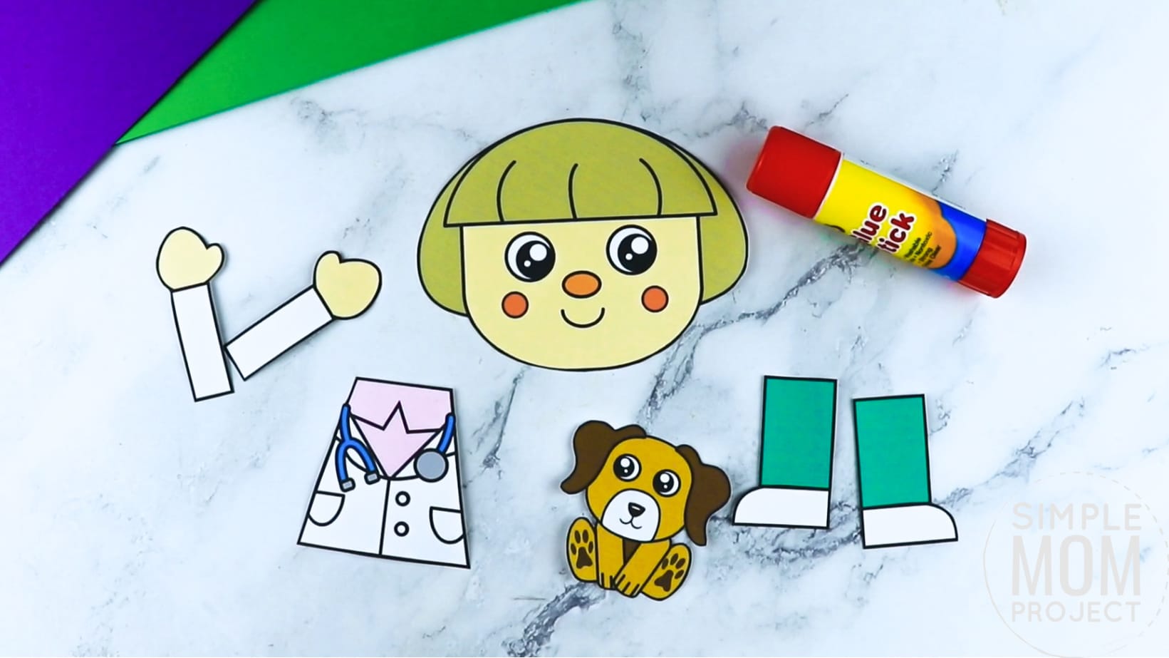 Free printable veterinarian craft for kids, preschoolers, toddlers and kindergartners