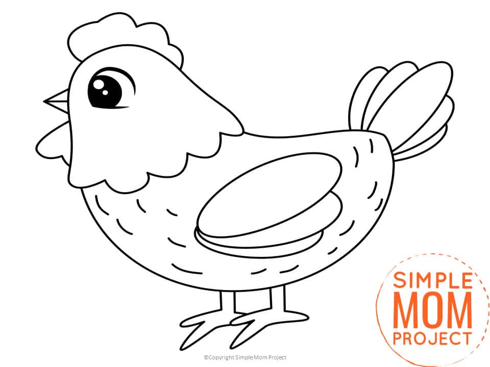 Free Printable Chicken Template for Preschoolers toddlers kindergarten kids