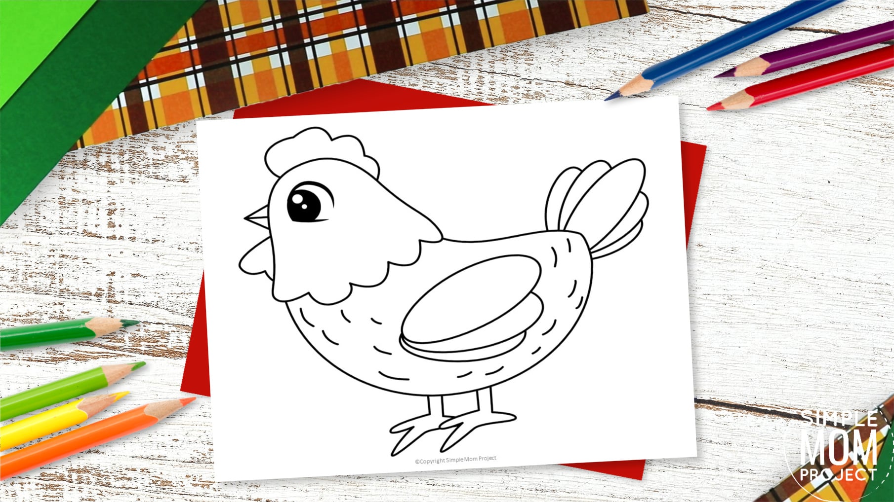 Free Printable Chicken Template for Preschoolers toddlers kindergarten kids