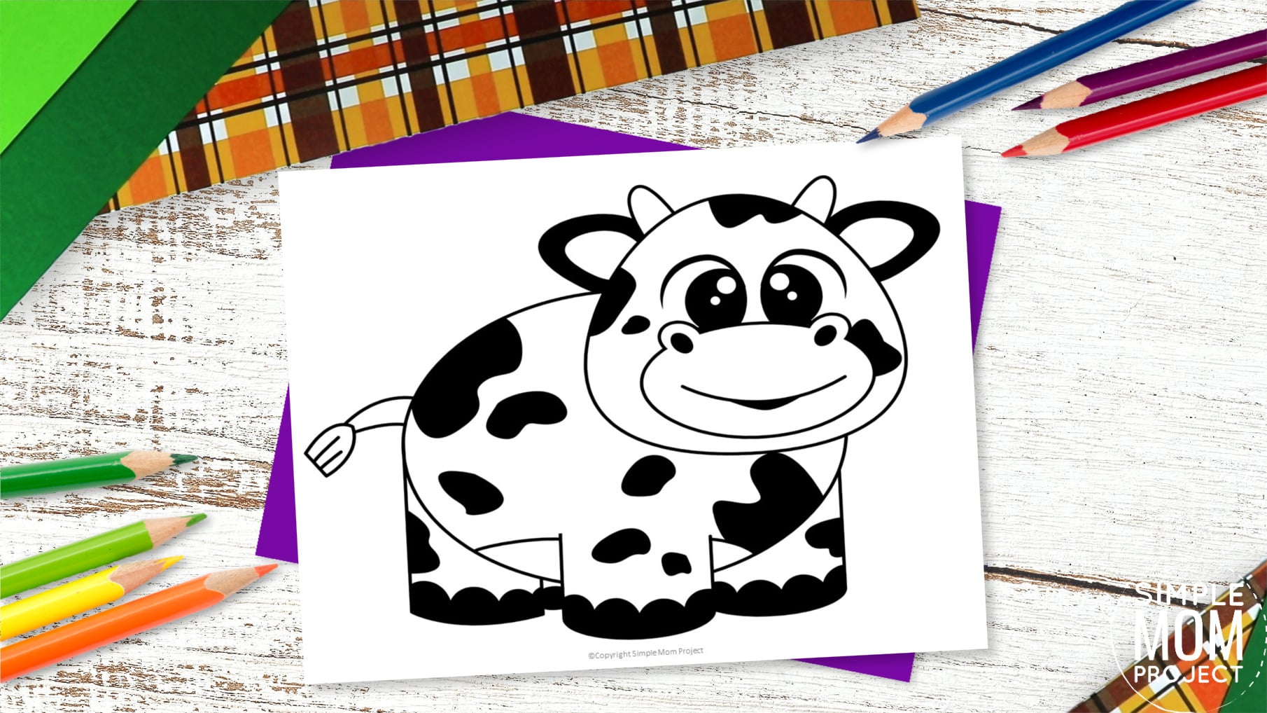 Free Printable Cow Template for Preschoolers toddlers kindergarten kids