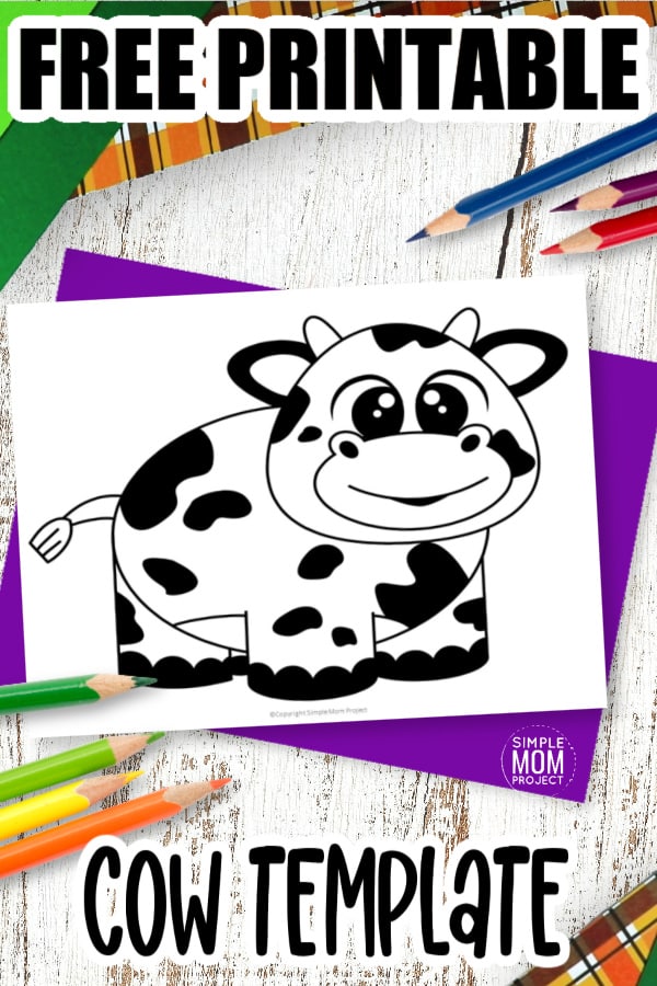 Free Printable Cow Template for Preschoolers toddlers kindergarten kids