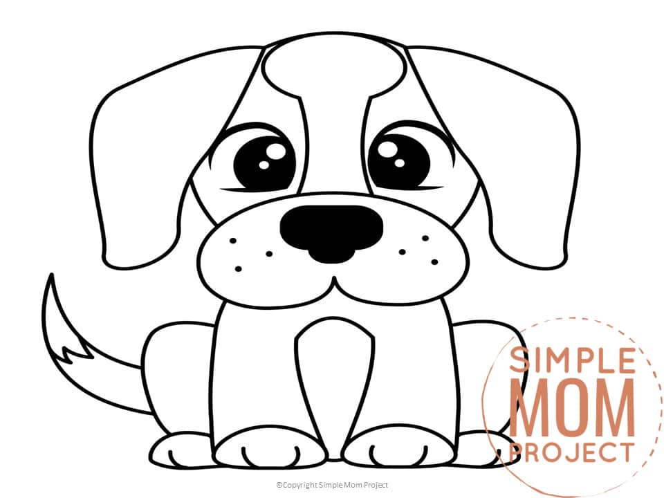 Free Printable Dog Template for Preschoolers toddlers kindergarten kids