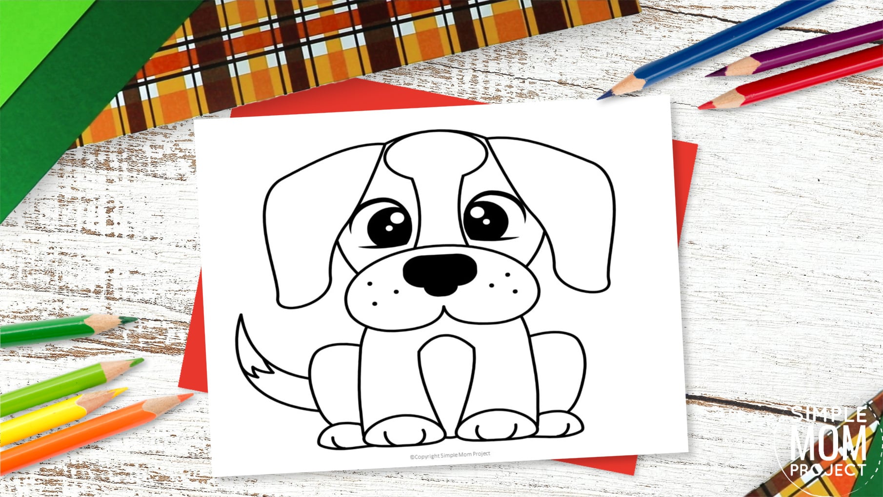 Free Printable Dog Template for Preschoolers toddlers kindergarten kids