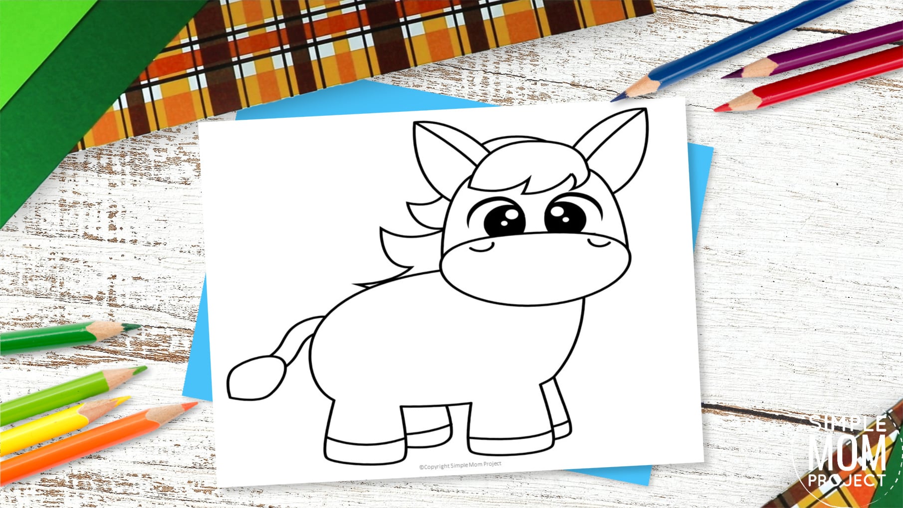 Free Printable Donkey Template for Preschoolers toddlers kindergarten kids