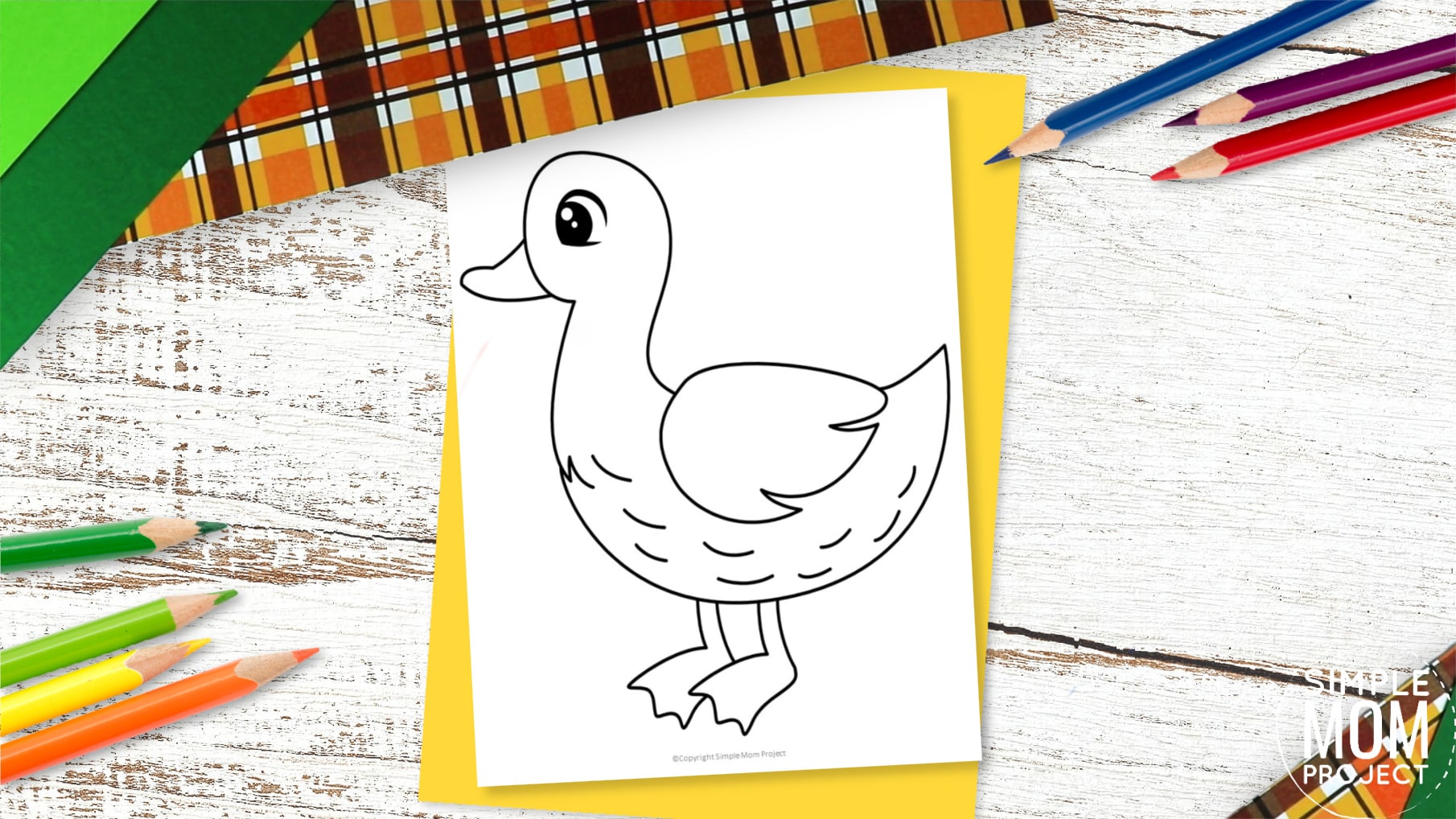 Free Printable Duck Template for Preschoolers toddlers kindergarten kids