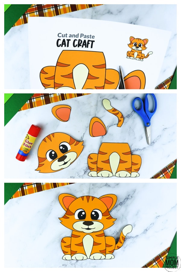 Free Printable Farm Cat Craft and Kitty Craft Kids Preschoolers toddlers