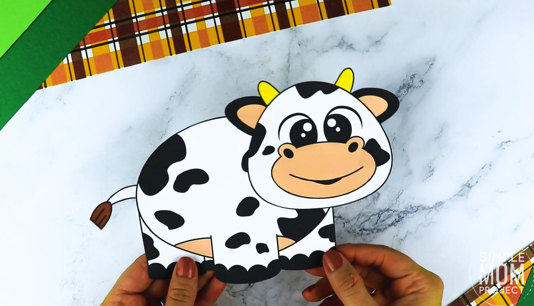 Free printable cow craft for toddlers, preschoolers and kindergartners