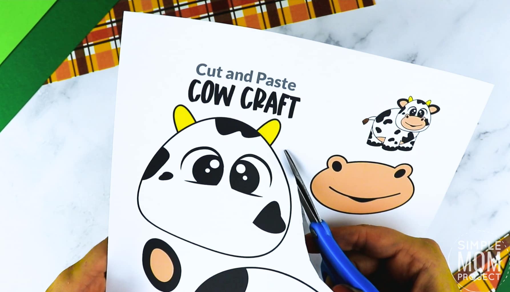 Free printable cow craft for toddlers, preschoolers and kindergartners