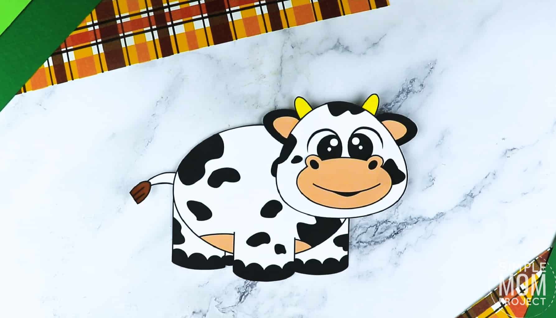 Free printable cow craft for toddlers, preschoolers and kindergartners