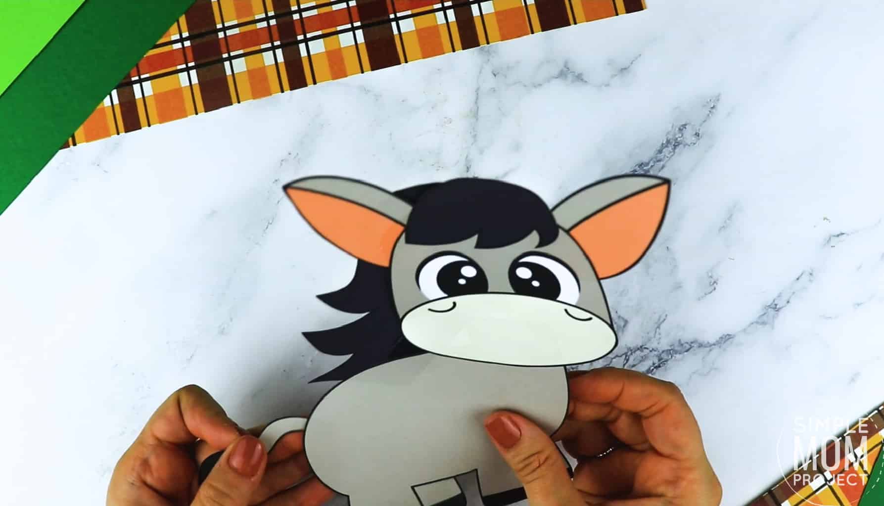 Free Printable Farm Donkey Craft for Kids Preschoolers toddlers