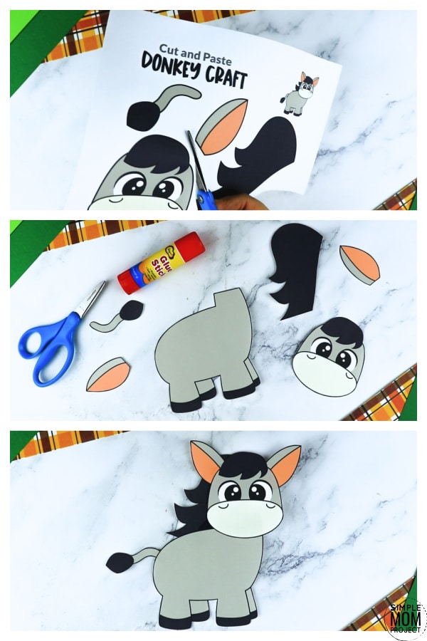 Free Printable Farm Donkey Craft for Kids Preschoolers toddlers