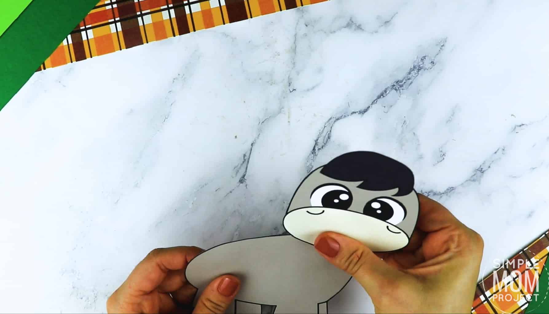 Free Printable Farm Donkey Craft for Kids Preschoolers toddlers