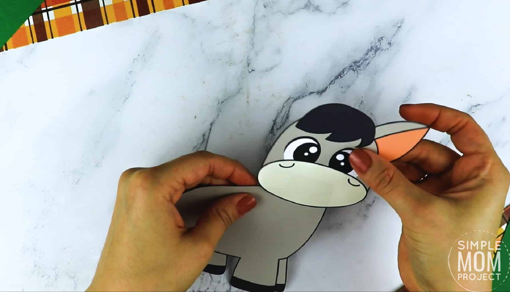 Free Printable Farm Donkey Craft for Kids Preschoolers toddlers