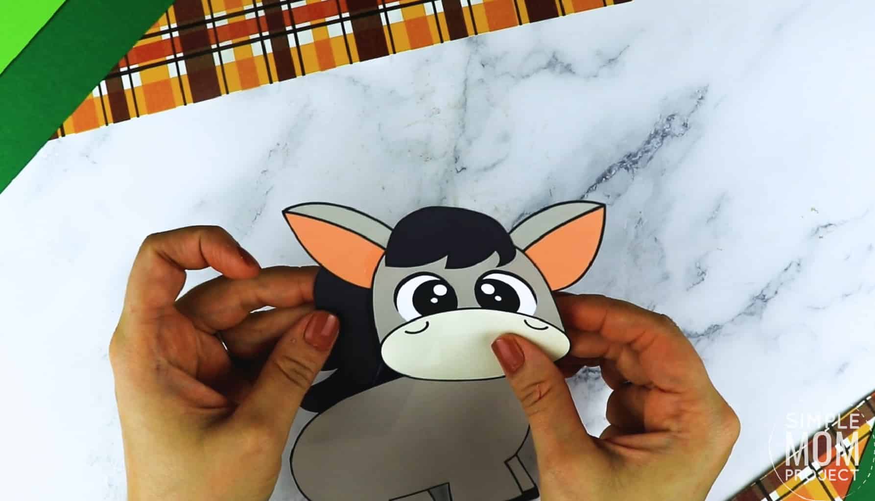 Free Printable Farm Donkey Craft for Kids Preschoolers toddlers