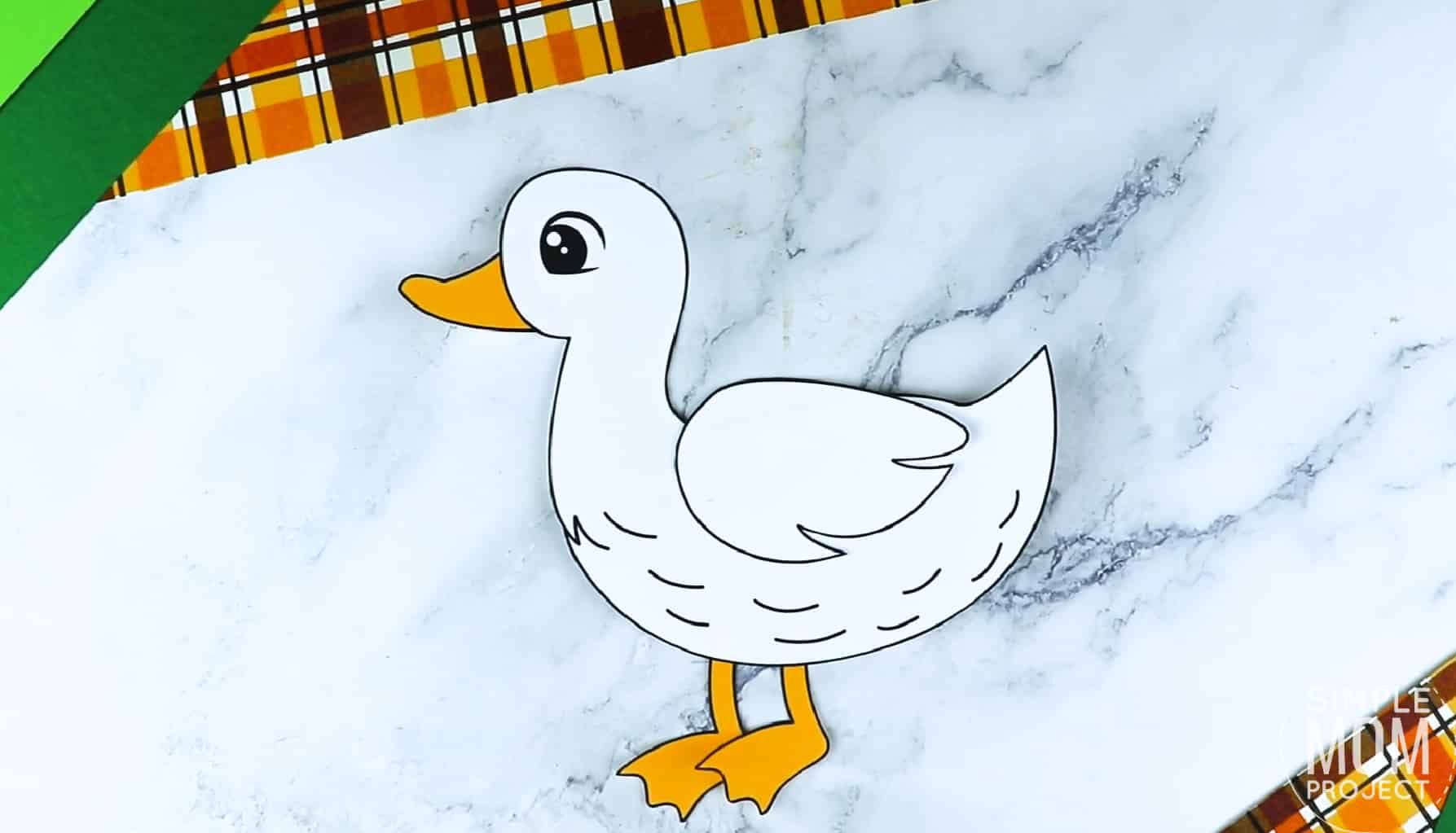 Free Printable Farm Duck Craft for Kids Preschoolers toddlers
